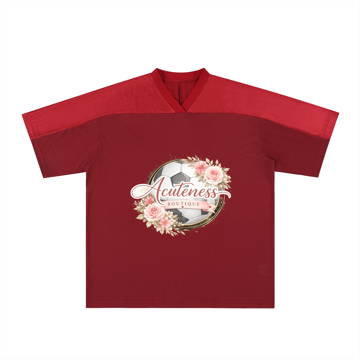 Oversized Mesh V-Neck Soccer Jersey