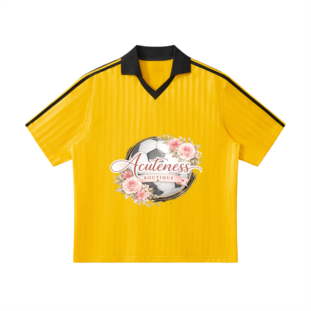 Contrast Collar Striped Soccer Jersey