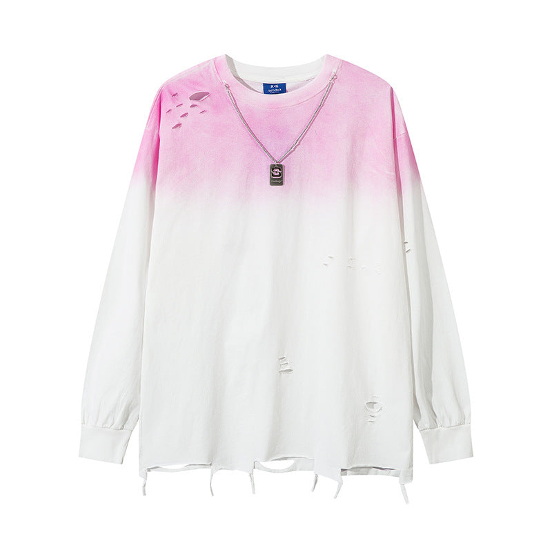 Tie-dye Gradient Long-Sleeve T-Shirt For Men