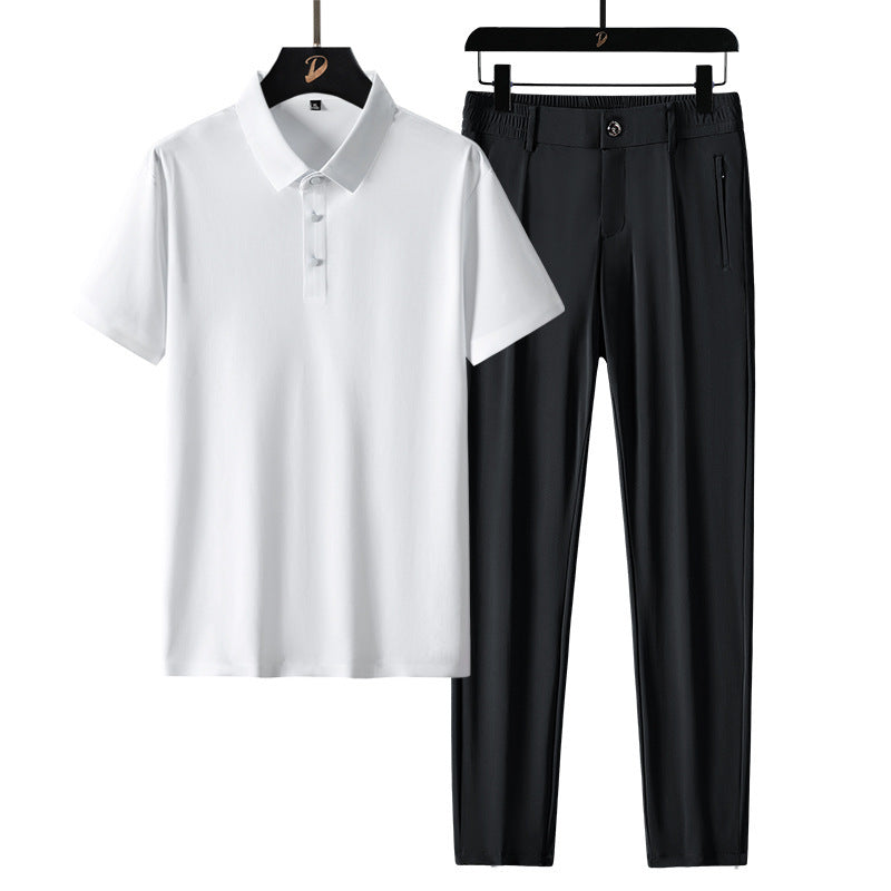 Business Casual Mens Ice-silk Suit