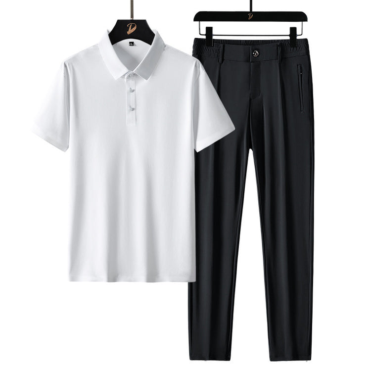 Business Casual Mens Ice-silk Suit