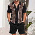 Men's Casual Loose-Fitting Short-Sleeve Shirt Two-Piece Set