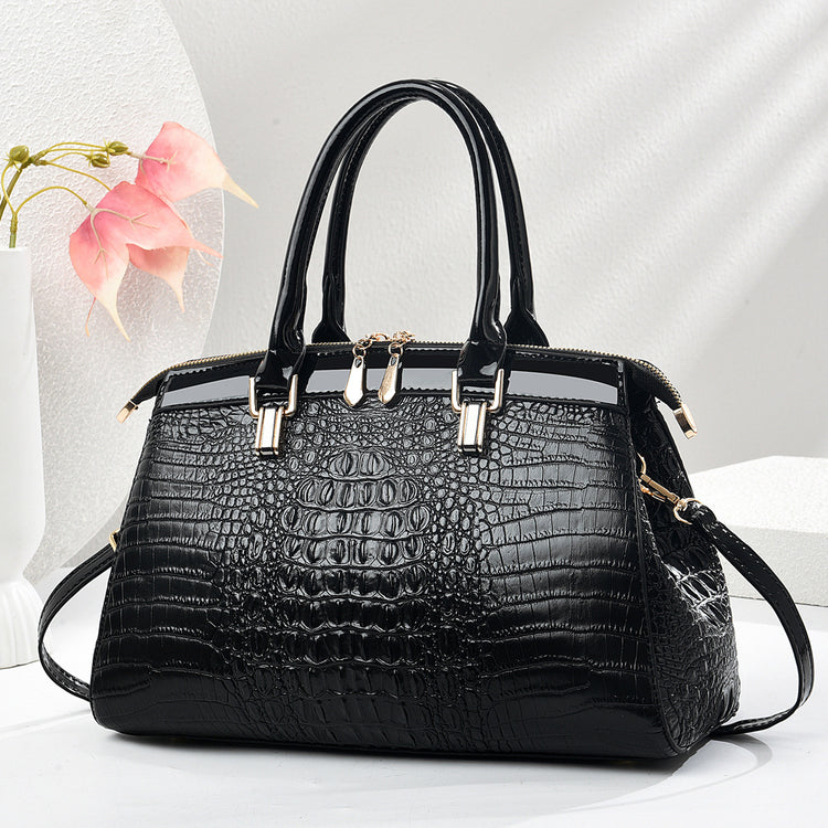 Patent Leather Large-Capacity Commuter Handbag European And American Style
