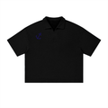 Unisex Vintage Wash Waffle Boxy Polo Shirt