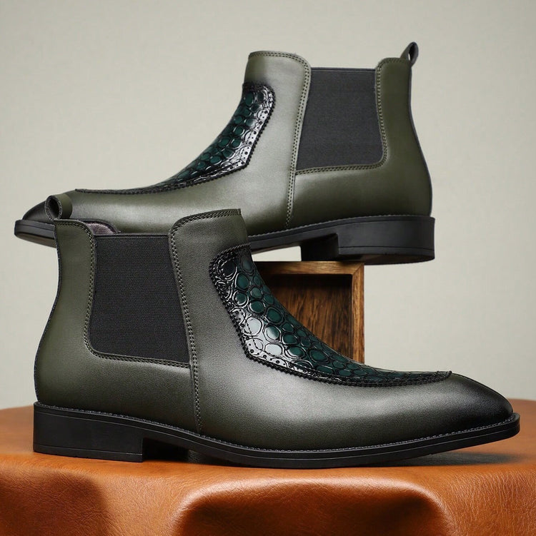 Business Casual Mid-top Retro Men's Pointed Versatile Martin Boots