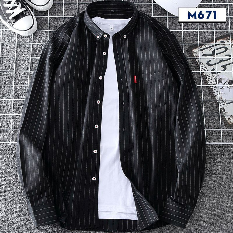 Springautumn Casual Thin Men's Plaid Shirt