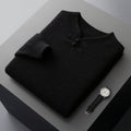 Mens Retro Stand-Up Collar Pure Wool Sweater