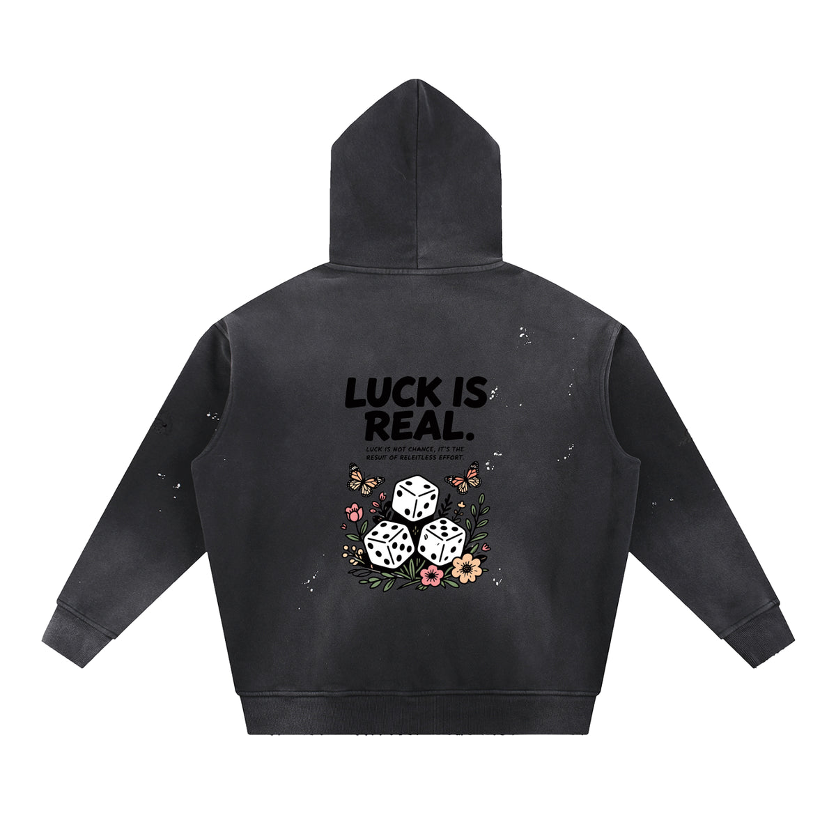 Vintage Washed Frayed Fleece Hoodie