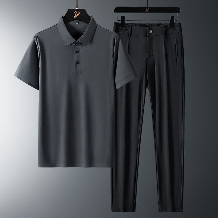 Business Casual Mens Ice-silk Suit