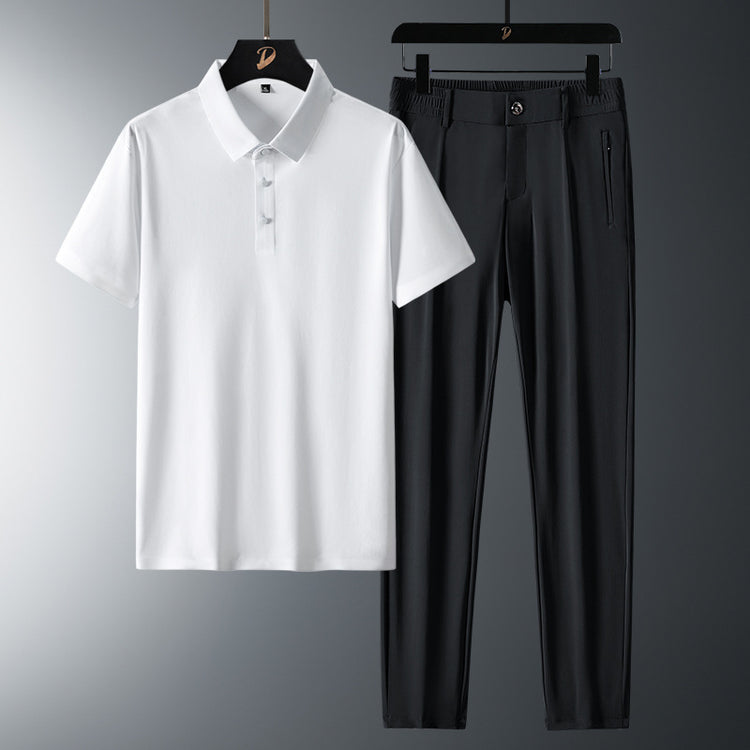 Business Casual Mens Ice-silk Suit
