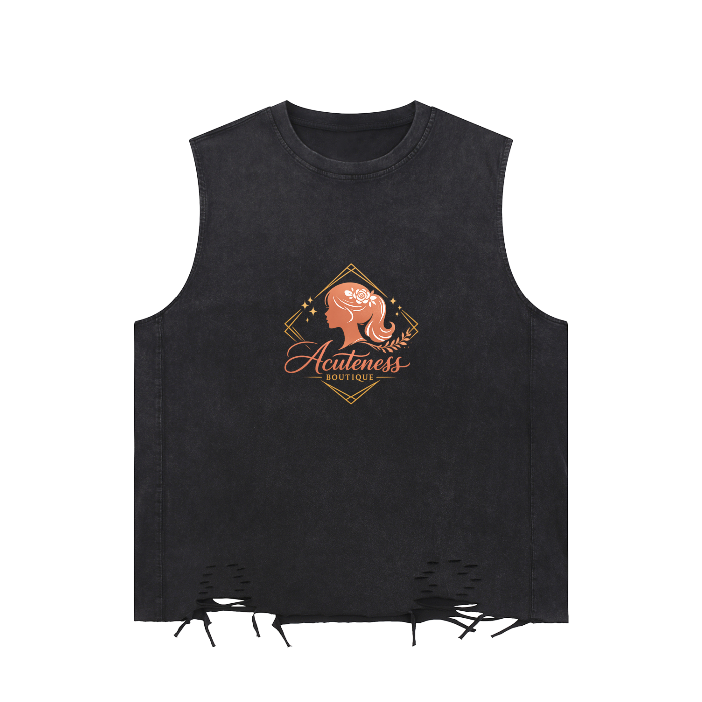 Snow Washed Raw-Hem Tank Top