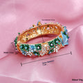 Painted Butterfly And Flower Open Bangle