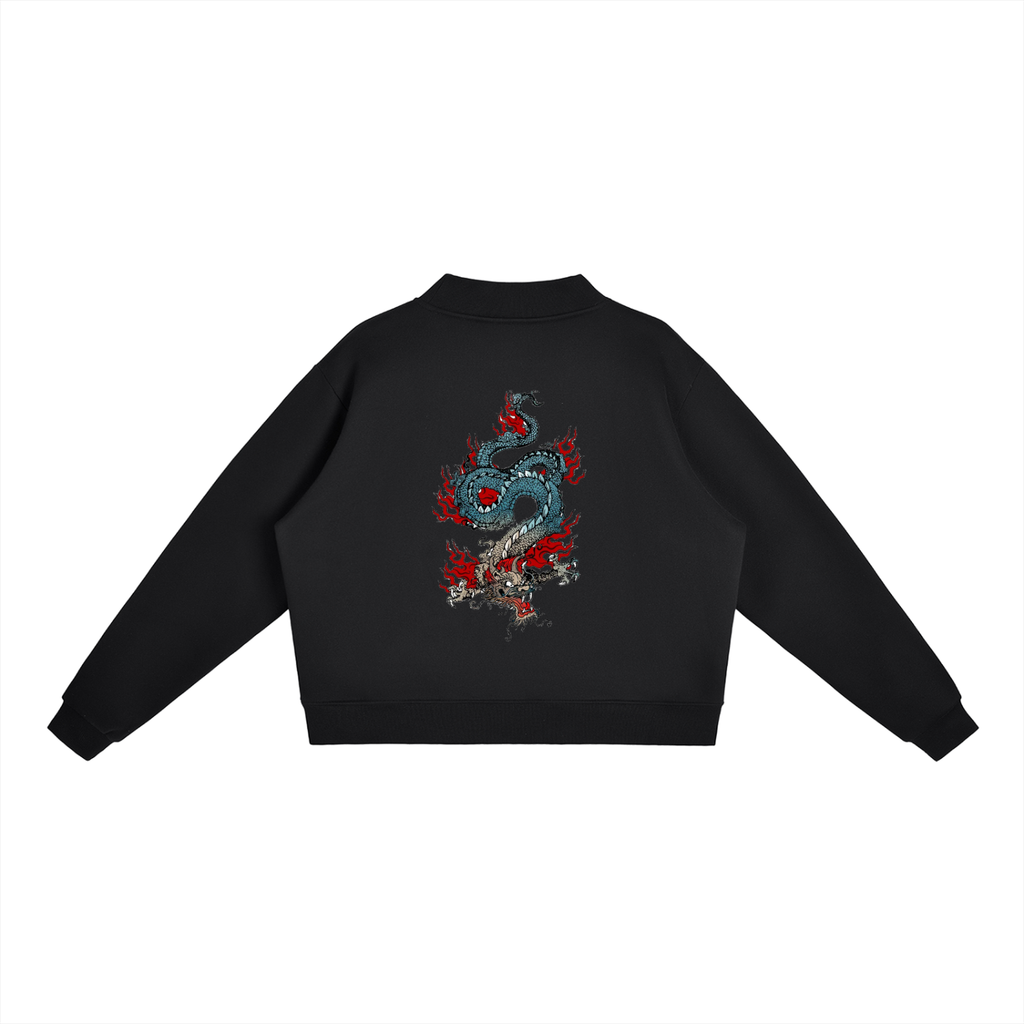 Essential Fleece Mock-Neck Crew Sweatshirt