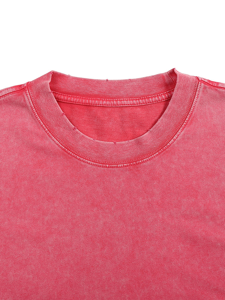Snow Washed Frayed Edge T-Shirt