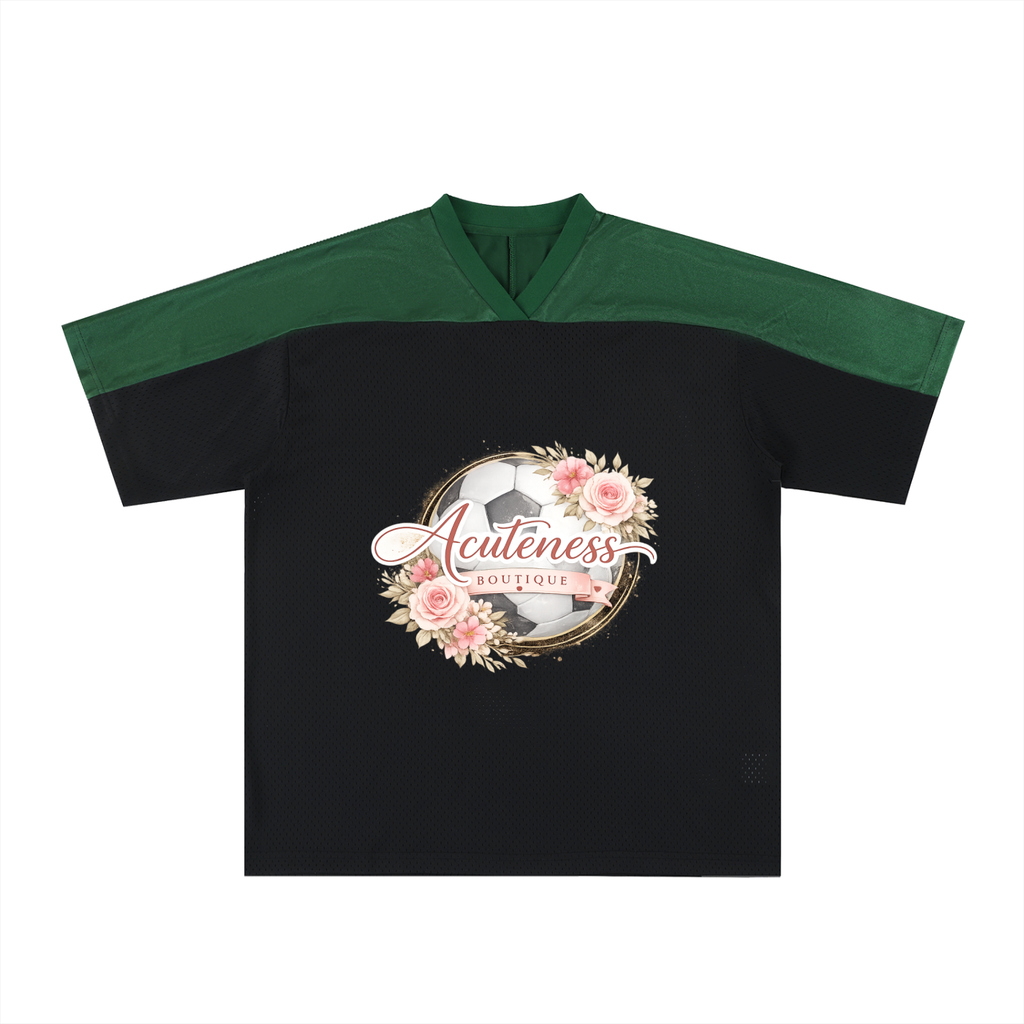 Oversized Mesh V-Neck Soccer Jersey