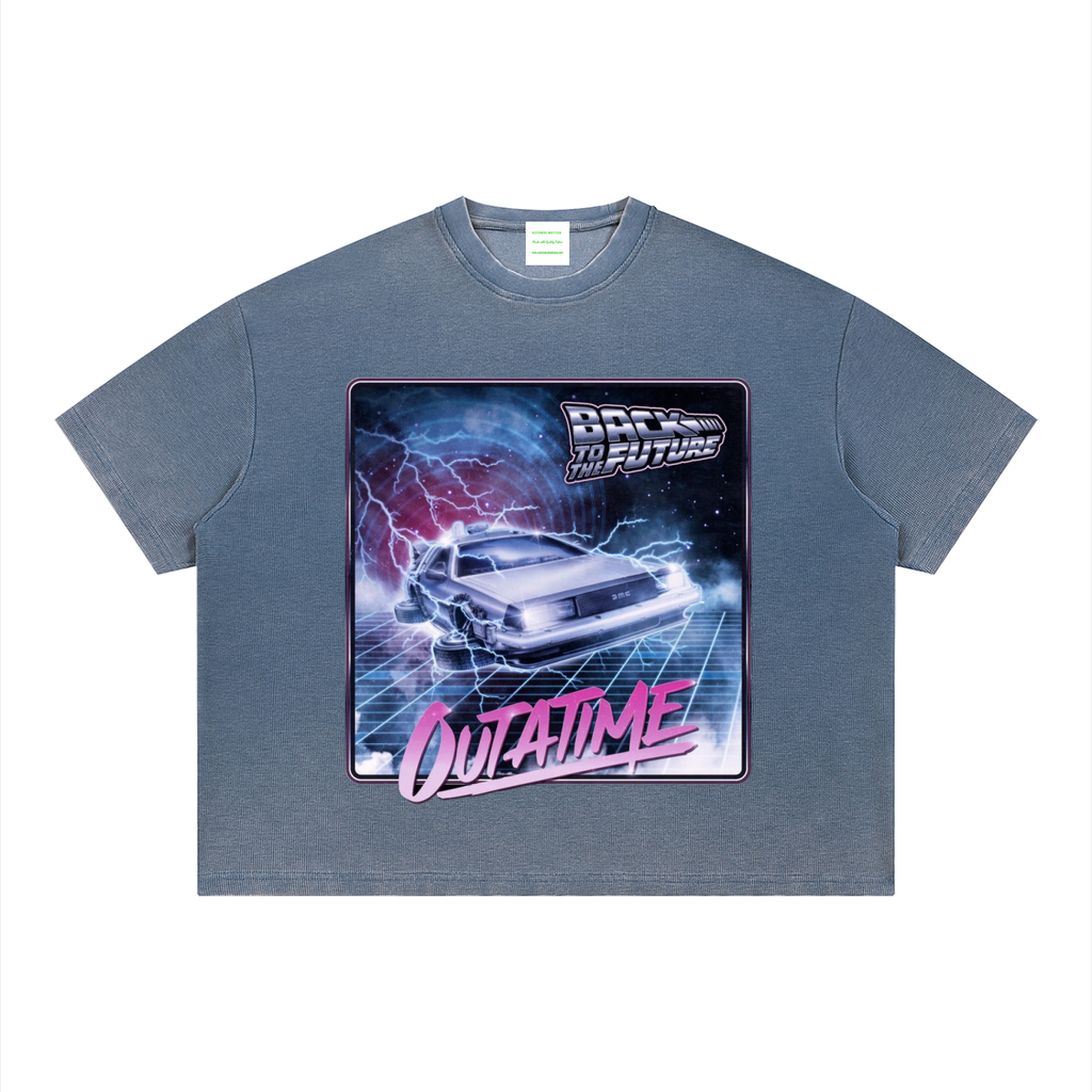 Unisex Vintage Wash Sunfade Boxy Waffle T-Shirt