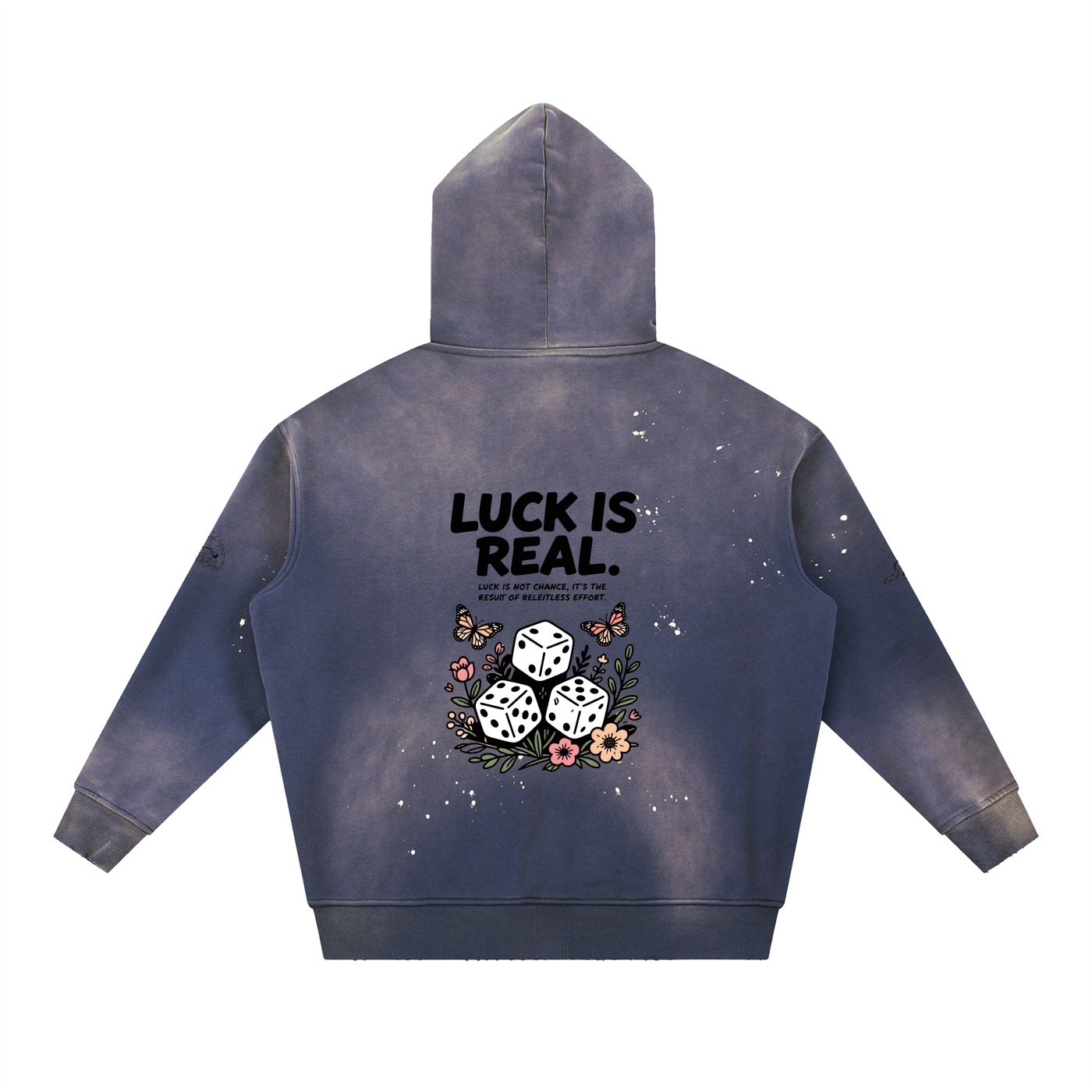 Vintage Washed Frayed Fleece Hoodie