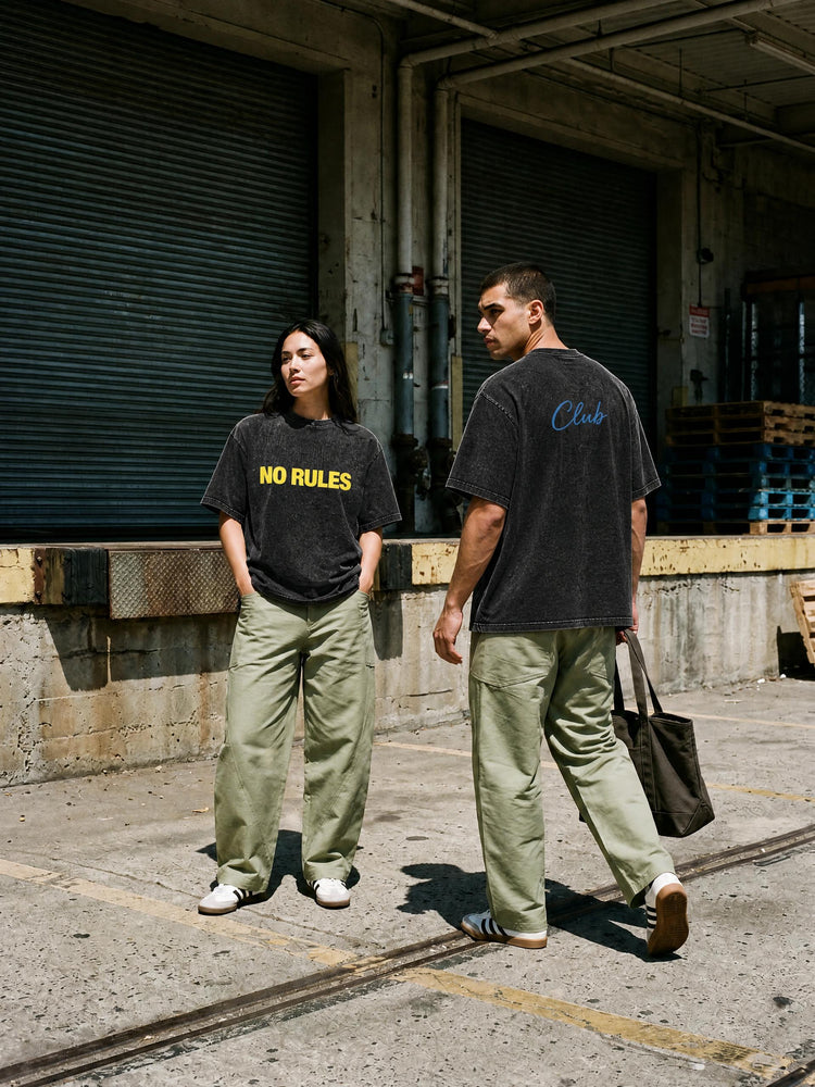 Snow Washed Oversized Cotton T-Shirt