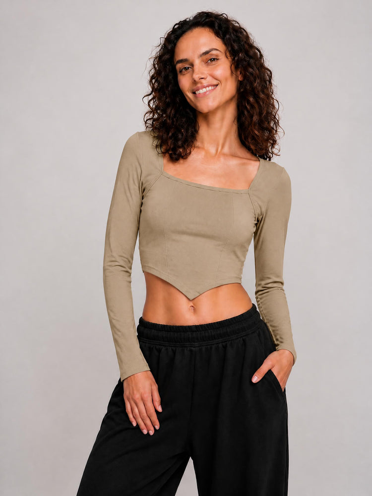 Women's Square Neck Cropped T-Shirt
