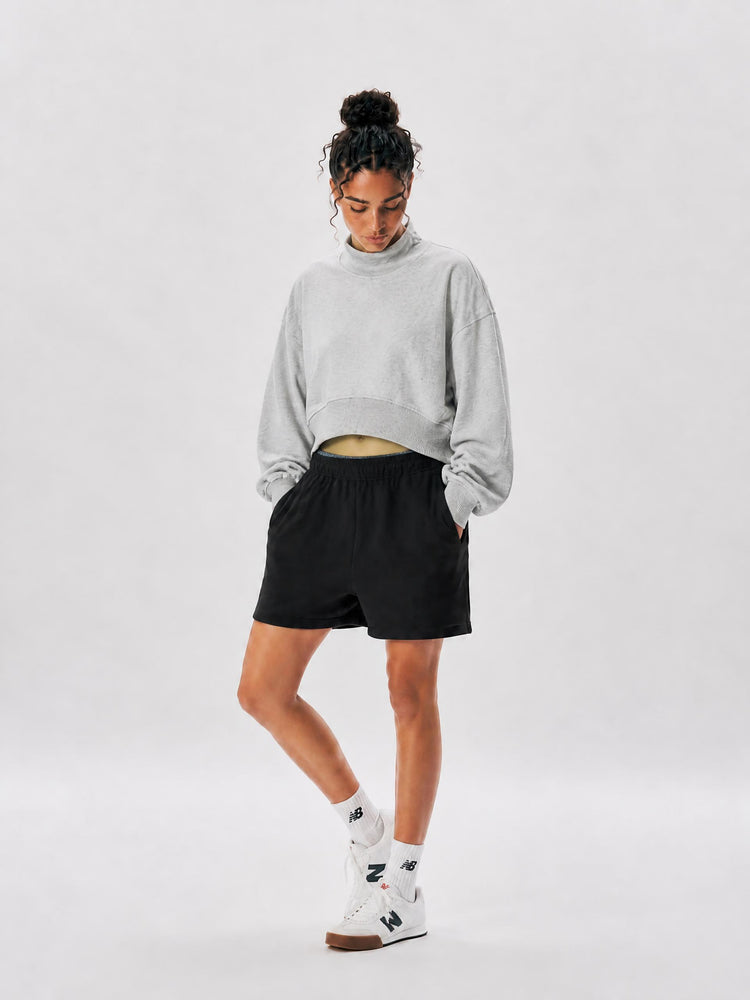 Women's Crop Mock Neck Sweatshirt