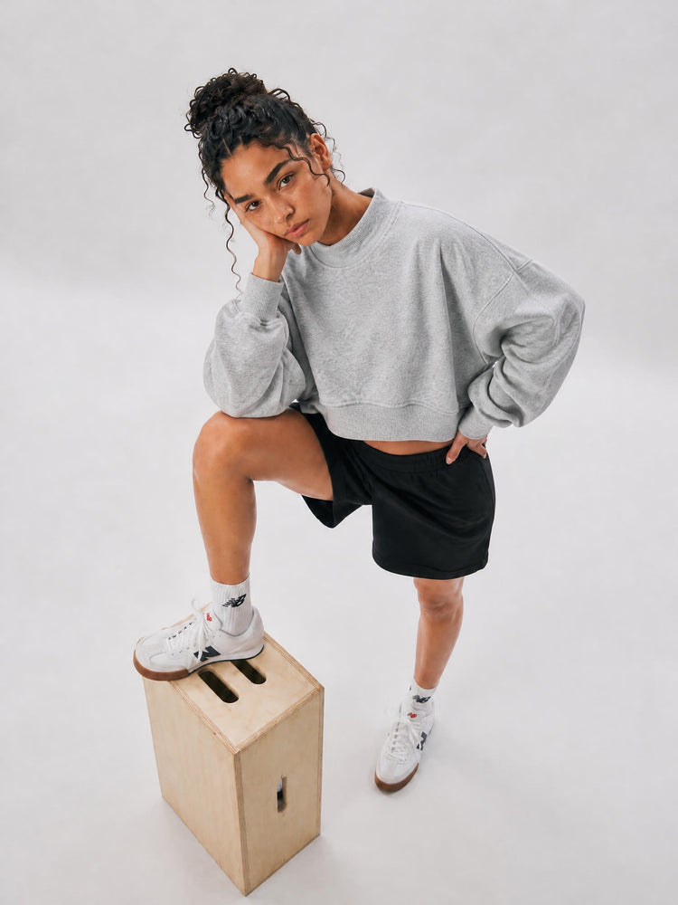 Women's Crop Mock Neck Sweatshirt