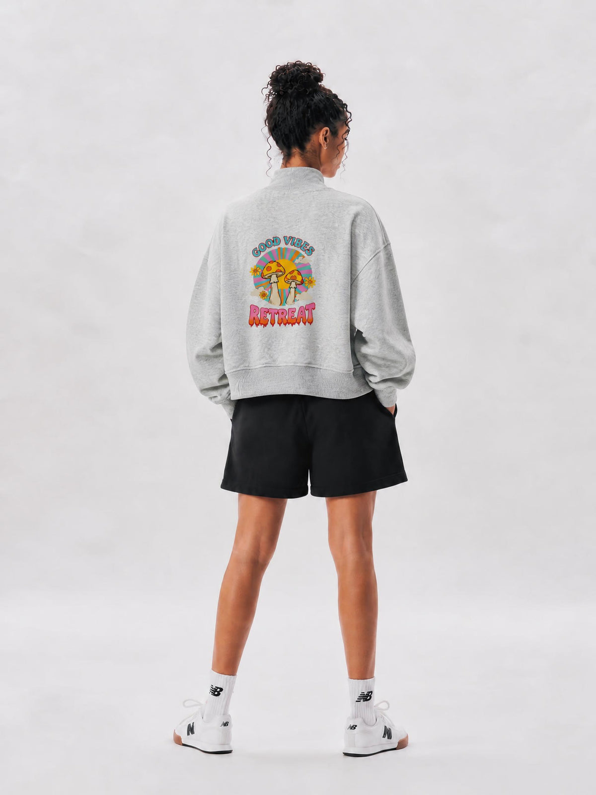 Women's Crop Mock Neck Sweatshirt