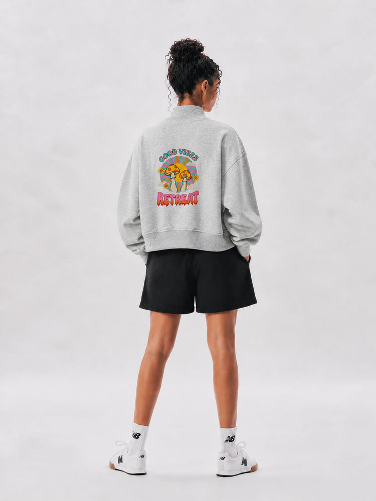 Women's Crop Mock Neck Sweatshirt
