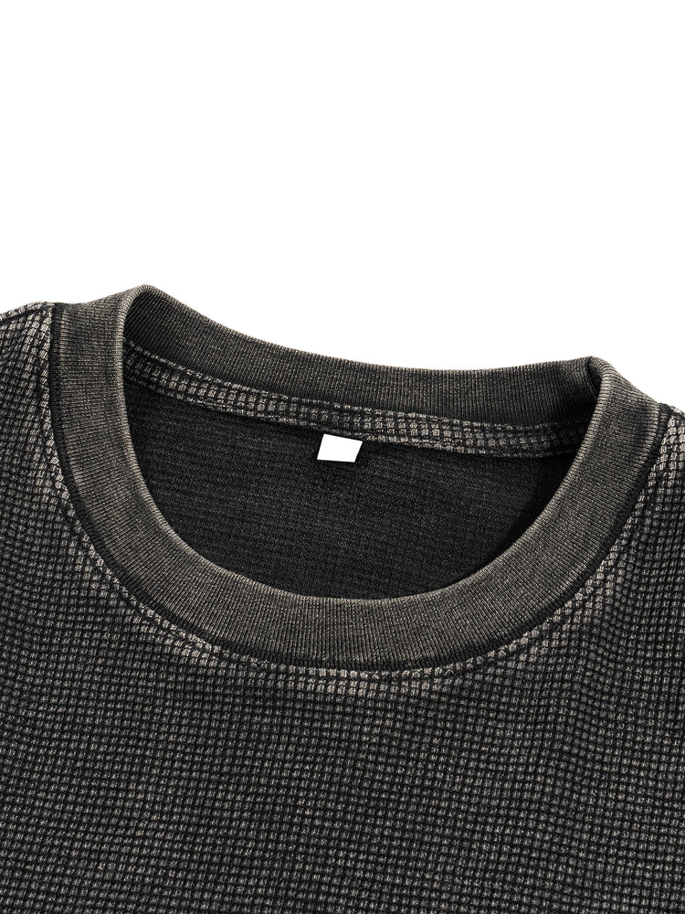 Textured Waffle Washed Boxy T-Shirt