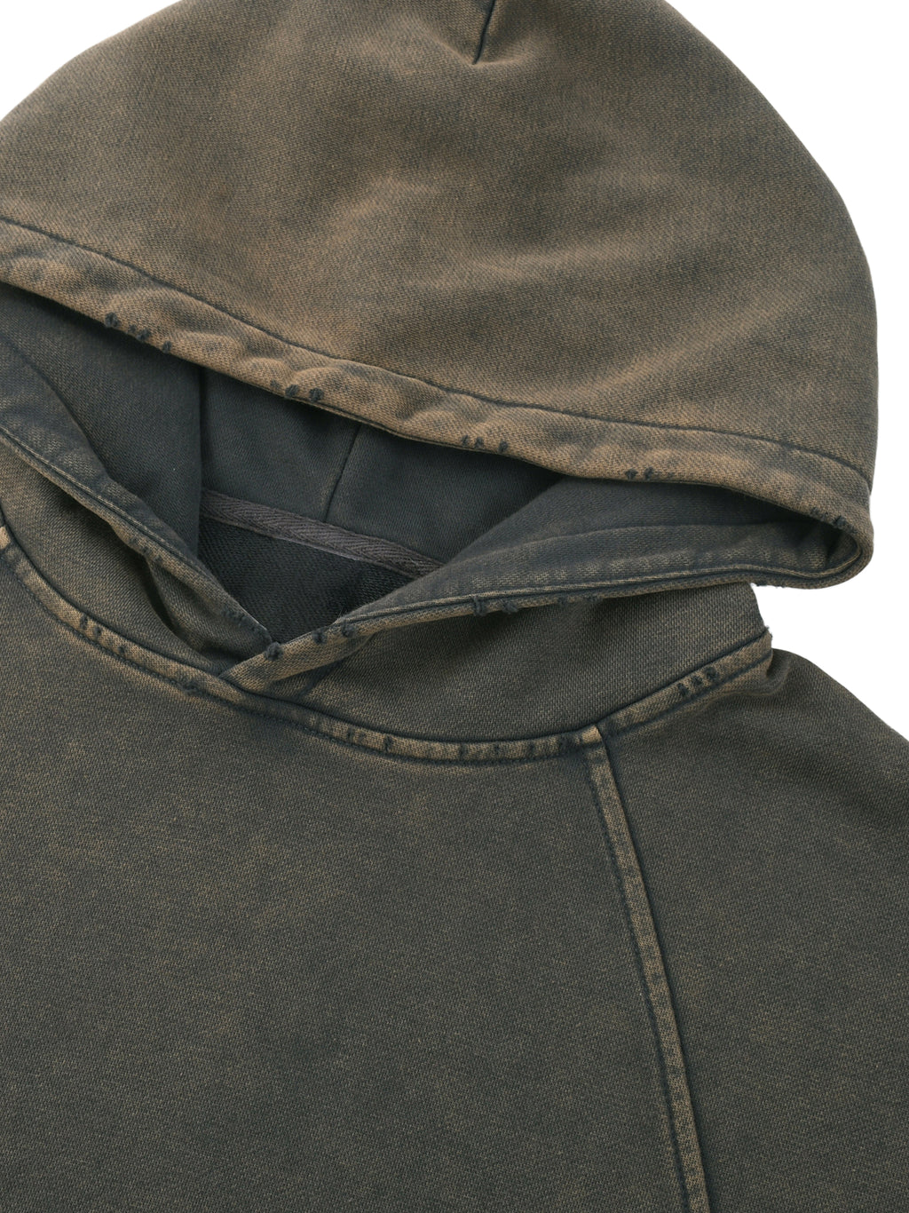 Vintage Washed Frayed-Hem Hoodie