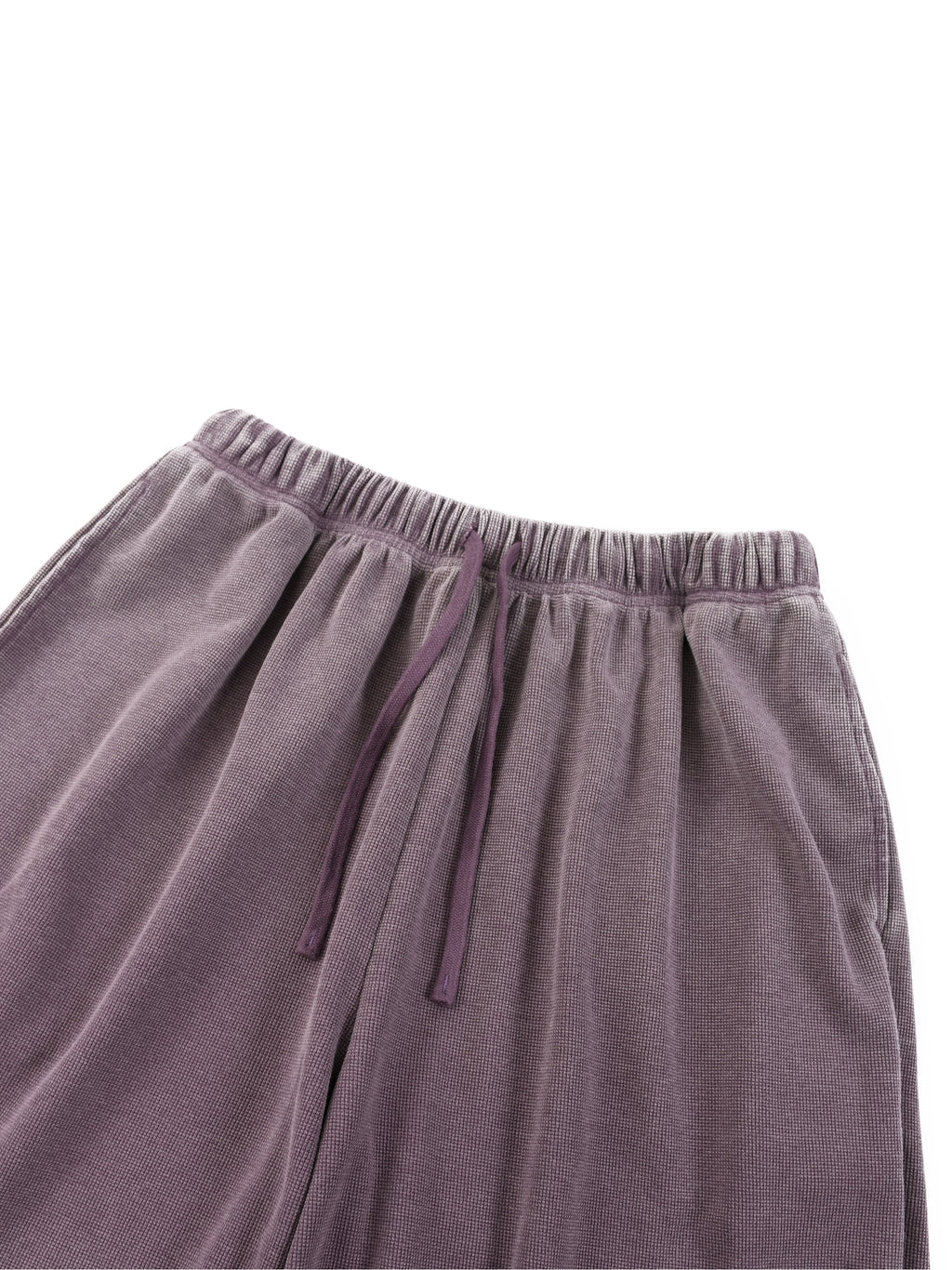 Unisex Vintage Wash Sunfade Waffle Raw Hem Shorts